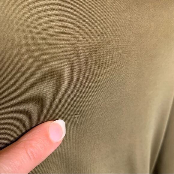 ASOS olive army green tan cold shoulder sleeve top size 0 - Picture 5 of 14